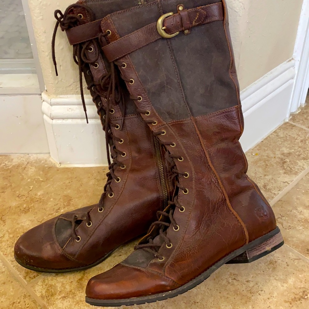 Designer Timberland Boots with lace front and zips